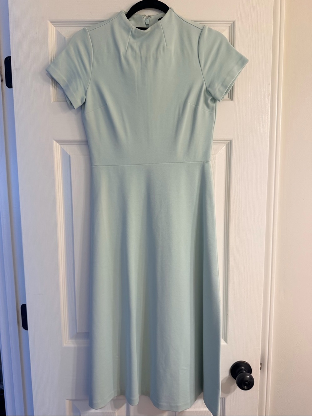 Ann Taylor Pastel blue Short-Sleeve Fit & Flare Dress